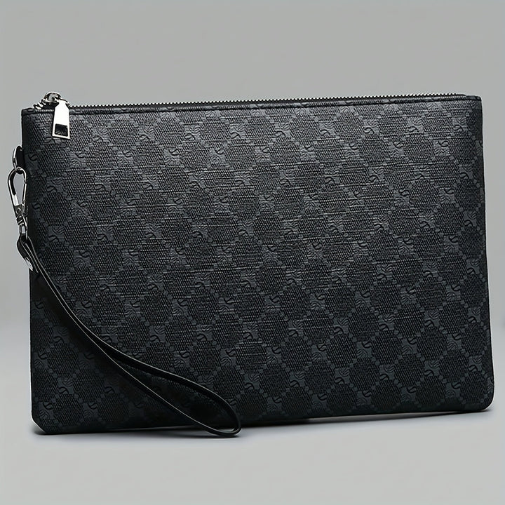 Saszetki Męskie do Ręki Klasyczne ze Skórzanymi Elementami Clutch