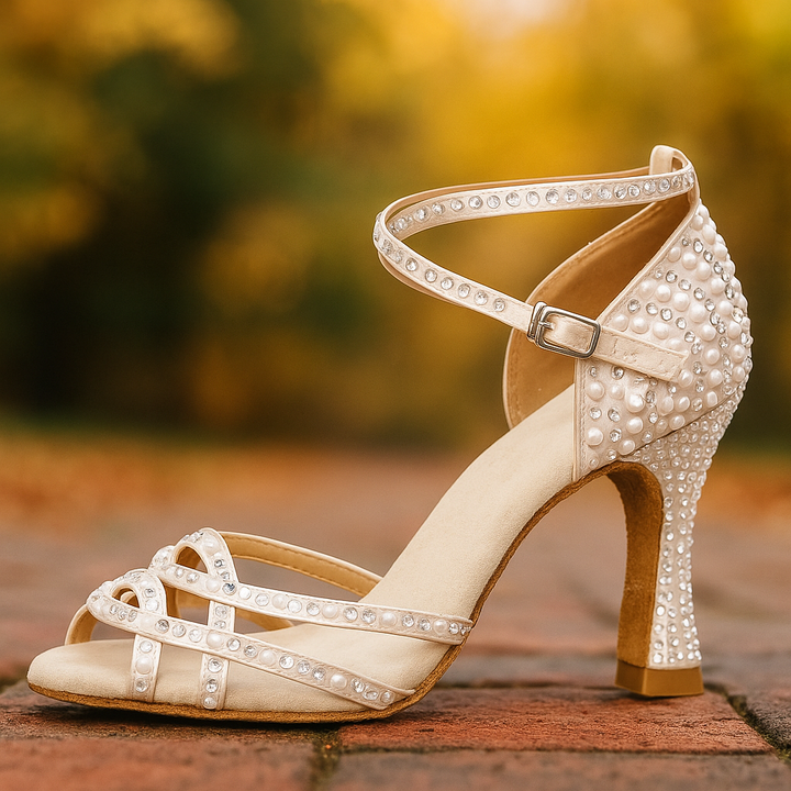Damskie buty na obcasie Kryształowe Sandaly