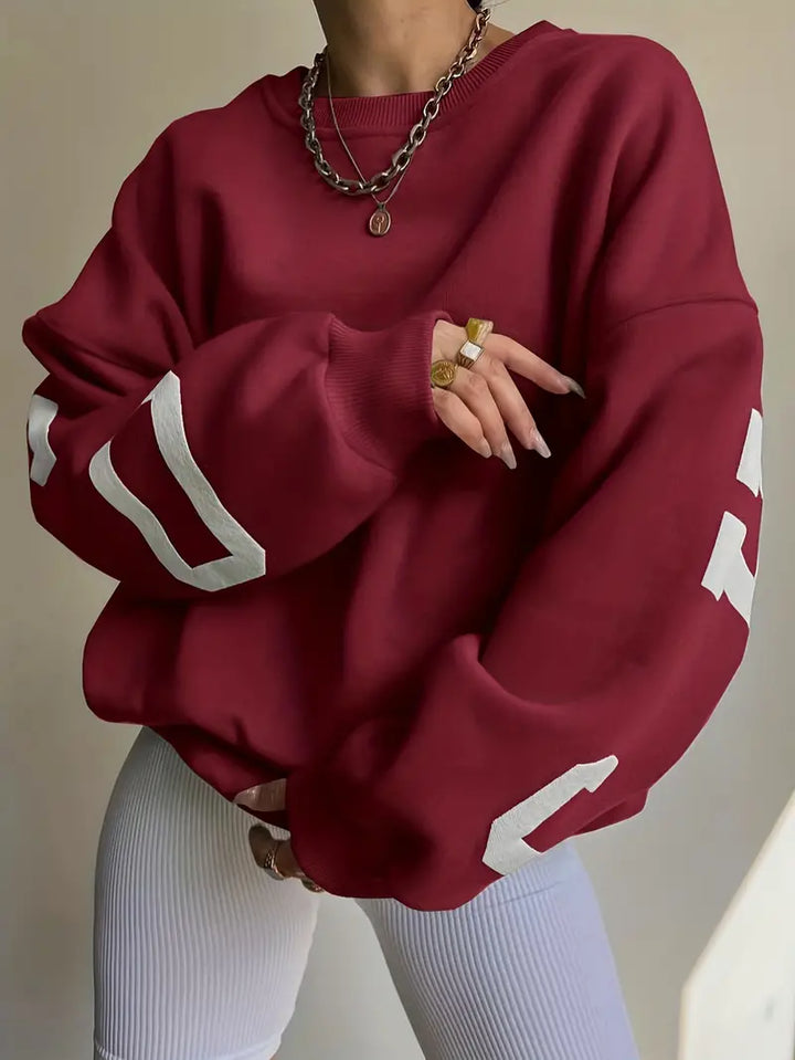 Damska bluza oversize z nadrukiem