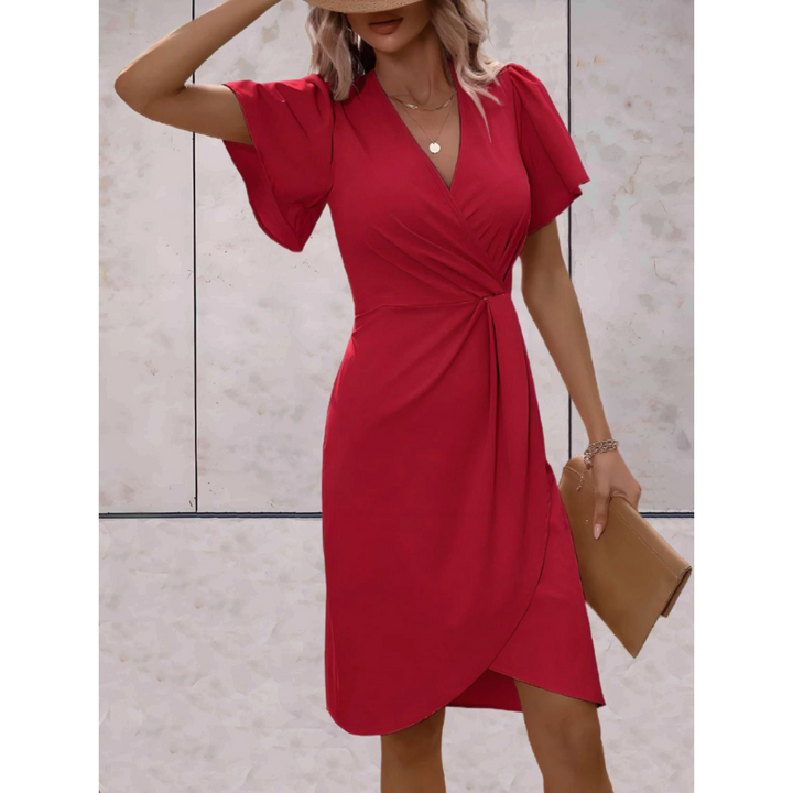 Damska Elegancka Sukienka Kopertowa | Midi