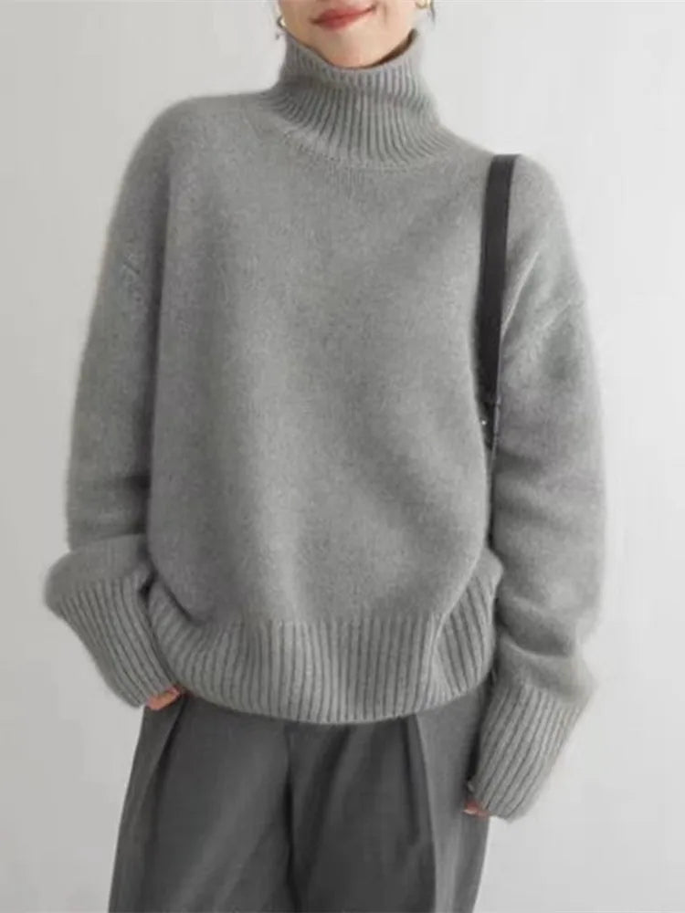 Damski modny golf ciepły sweter