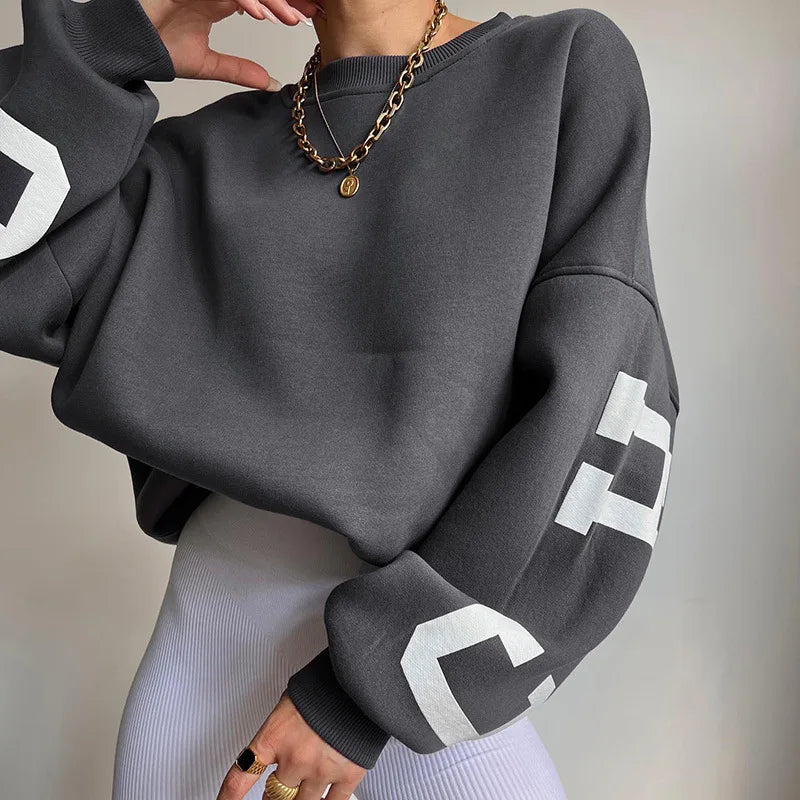 Damska bluza oversize z nadrukiem