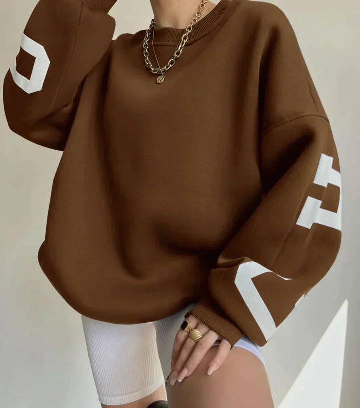 Damska bluza oversize z nadrukiem