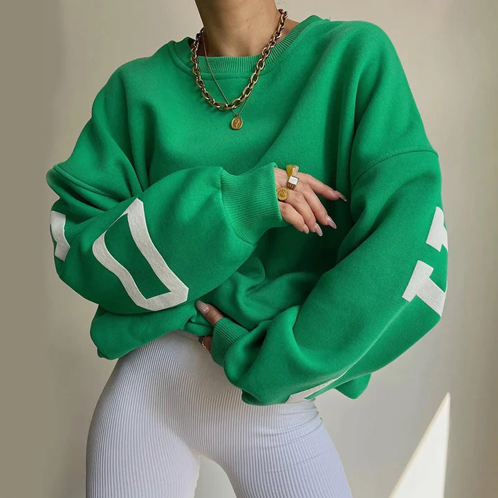 Damska bluza oversize z nadrukiem
