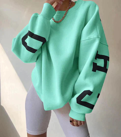 Damska bluza oversize z nadrukiem