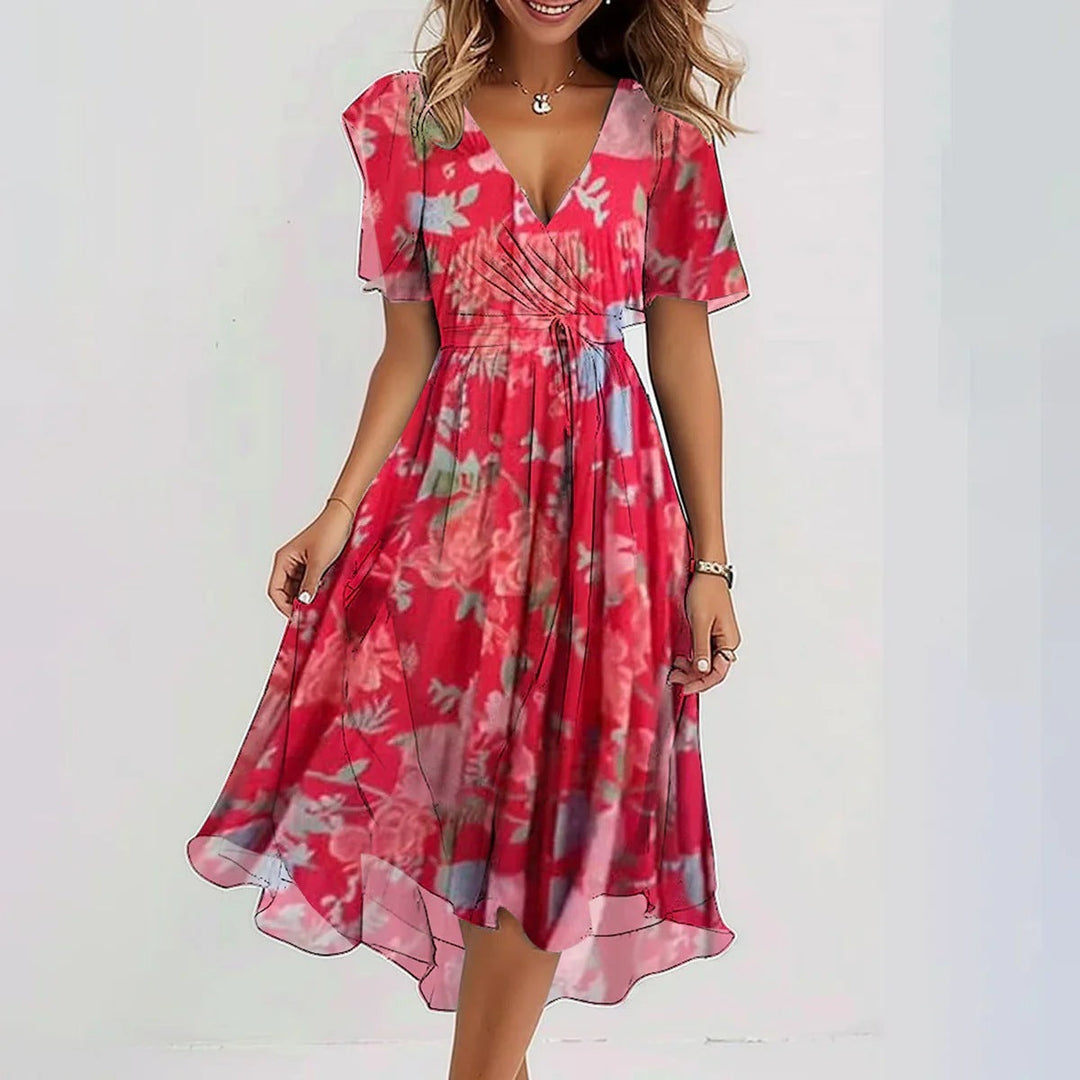 Damska Sukienka Koktajlowa Kopertowa | Elegancka Midi