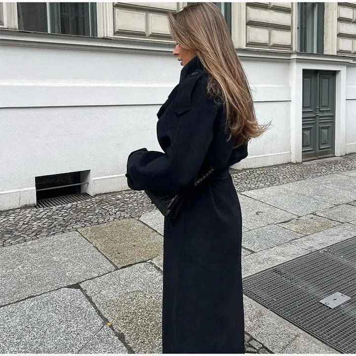 Damskie Zima Oversized Płaszcz Trench