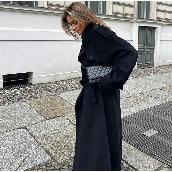 Damskie Zima Oversized Płaszcz Trench