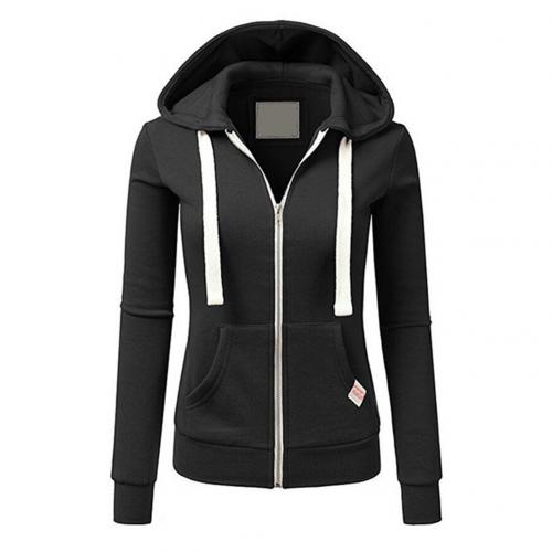 Damska Bluza na Zamek Slim-Fit z Kapturem