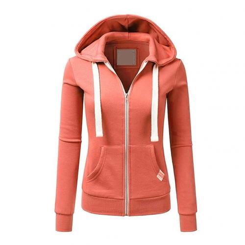 Damska Bluza na Zamek Slim-Fit z Kapturem