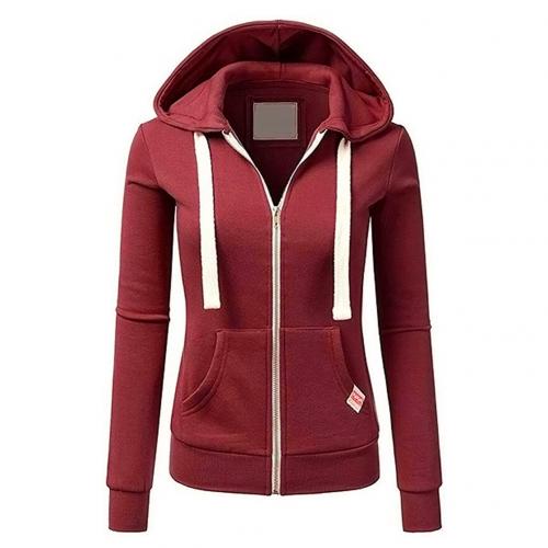 Damska Bluza na Zamek Slim-Fit z Kapturem