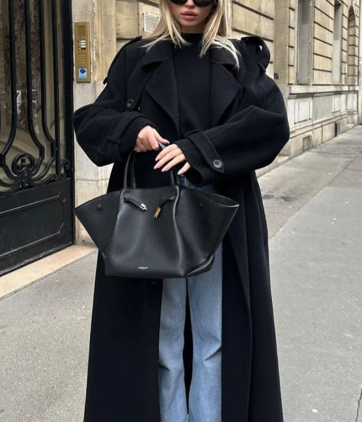Damskie Zima Oversized Płaszcz Trench